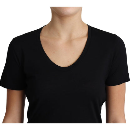 Dolce & Gabbana Black Wool Round Neck Short Sleeves T-shirt