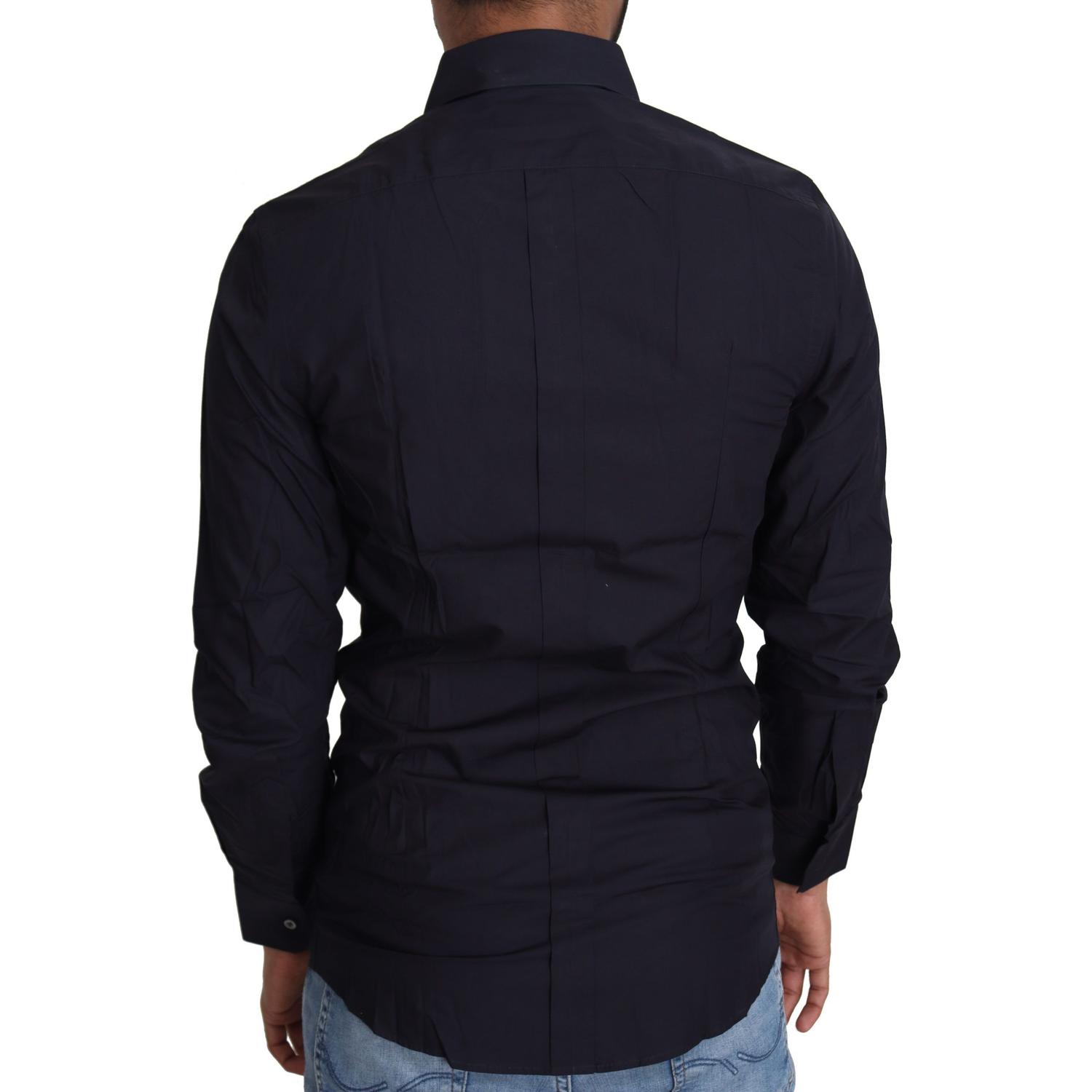 海军蓝色修身版型黄金系列正装衬衫