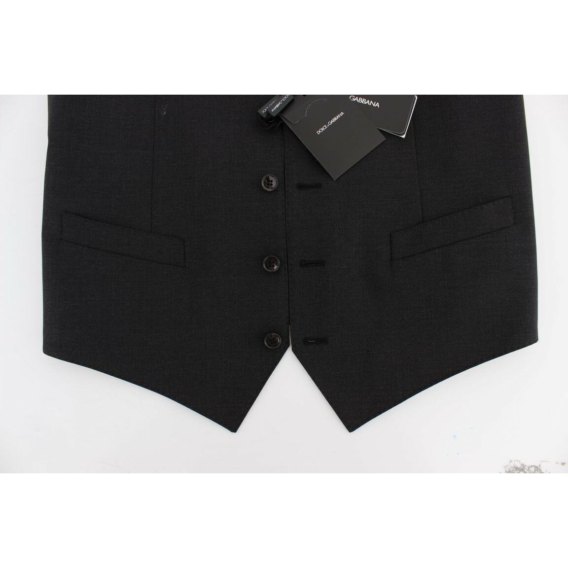 优雅灰色羊毛混纺连衣裙背心