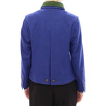 Andrea Incontri Elegant Blue Wool Jacket with Removable Collar Coats & Jackets Andrea Incontri Dark Slate Blue