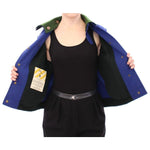Andrea Incontri Elegant Blue Wool Jacket with Removable Collar Coats & Jackets Andrea Incontri Dark Slate Gray
