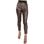 Dolce & Gabbana Multicolor Iridescent Brocade Jacquard Trousers Crop Pants PAN70014-36