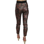 Dolce & Gabbana Multicolor Iridescent Brocade Jacquard Trousers Crop Pants PAN70014-36