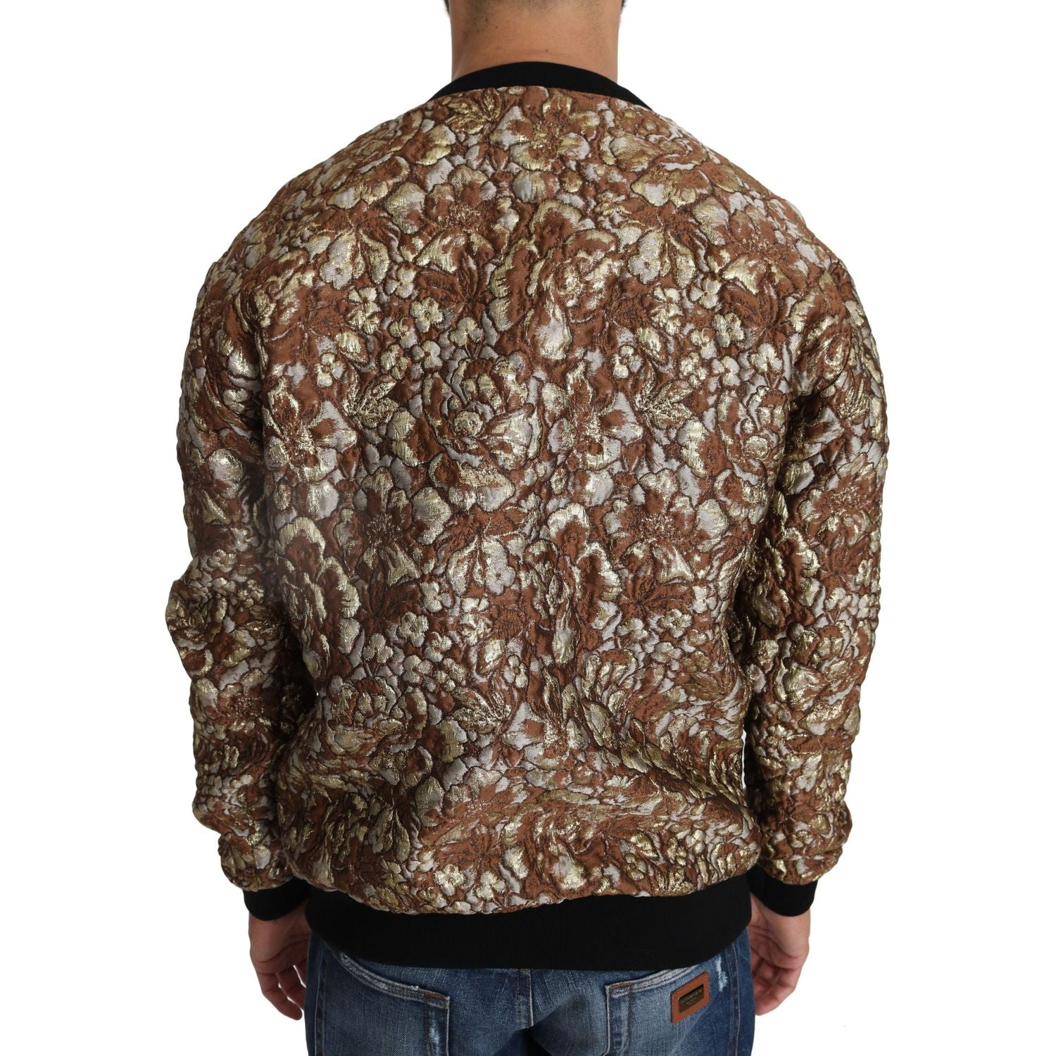 华丽多色圆领毛衣