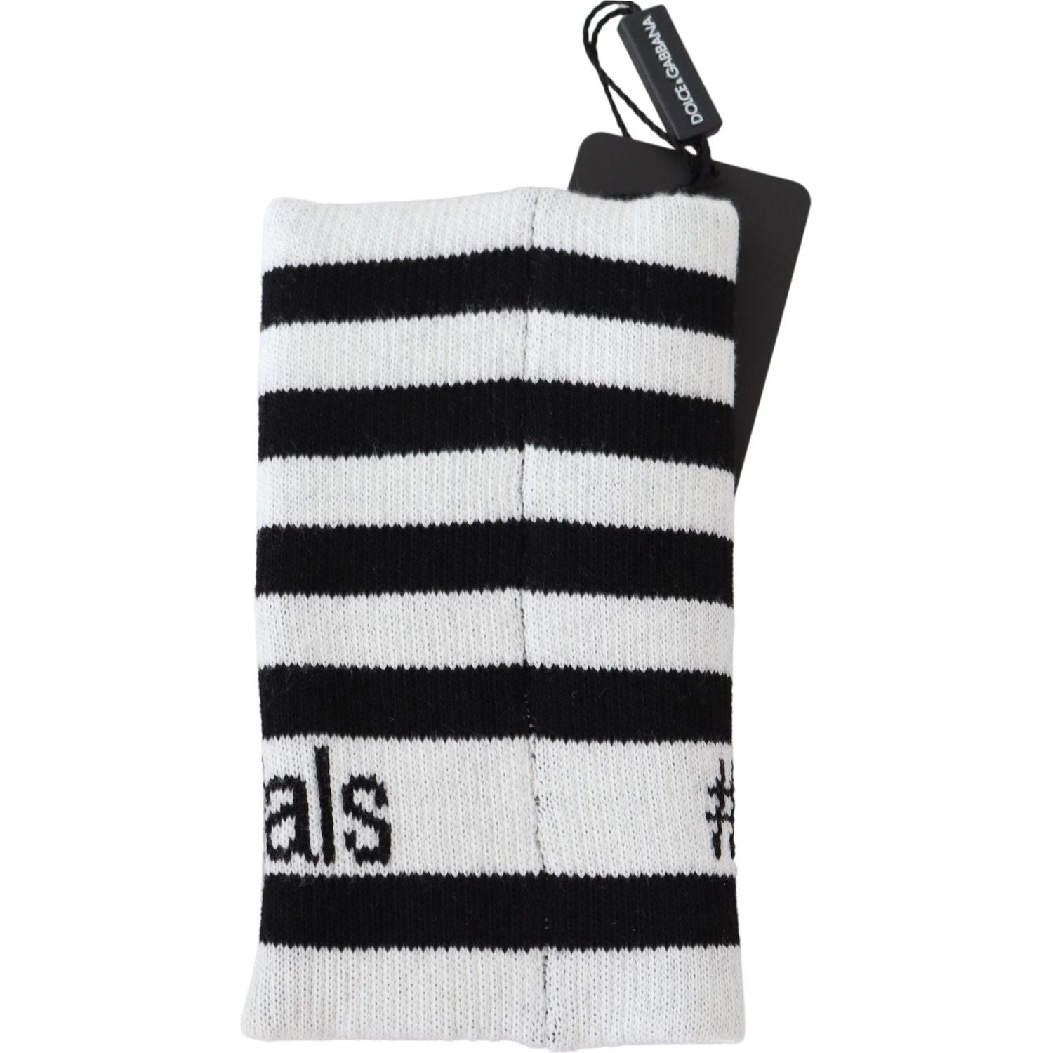 优雅的黑色和白色羊毛混纺腕带