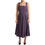 Dolce & Gabbana Purple Striped Cotton A-Line Stretch Dress DR2750-IT42