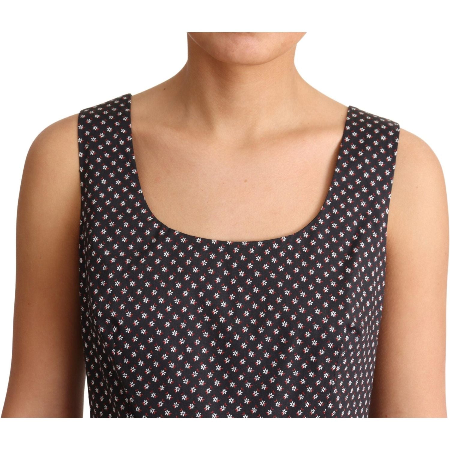 فستان دولتشي آند غابانا الأنيق بدون أكمام بنقشة الزهور