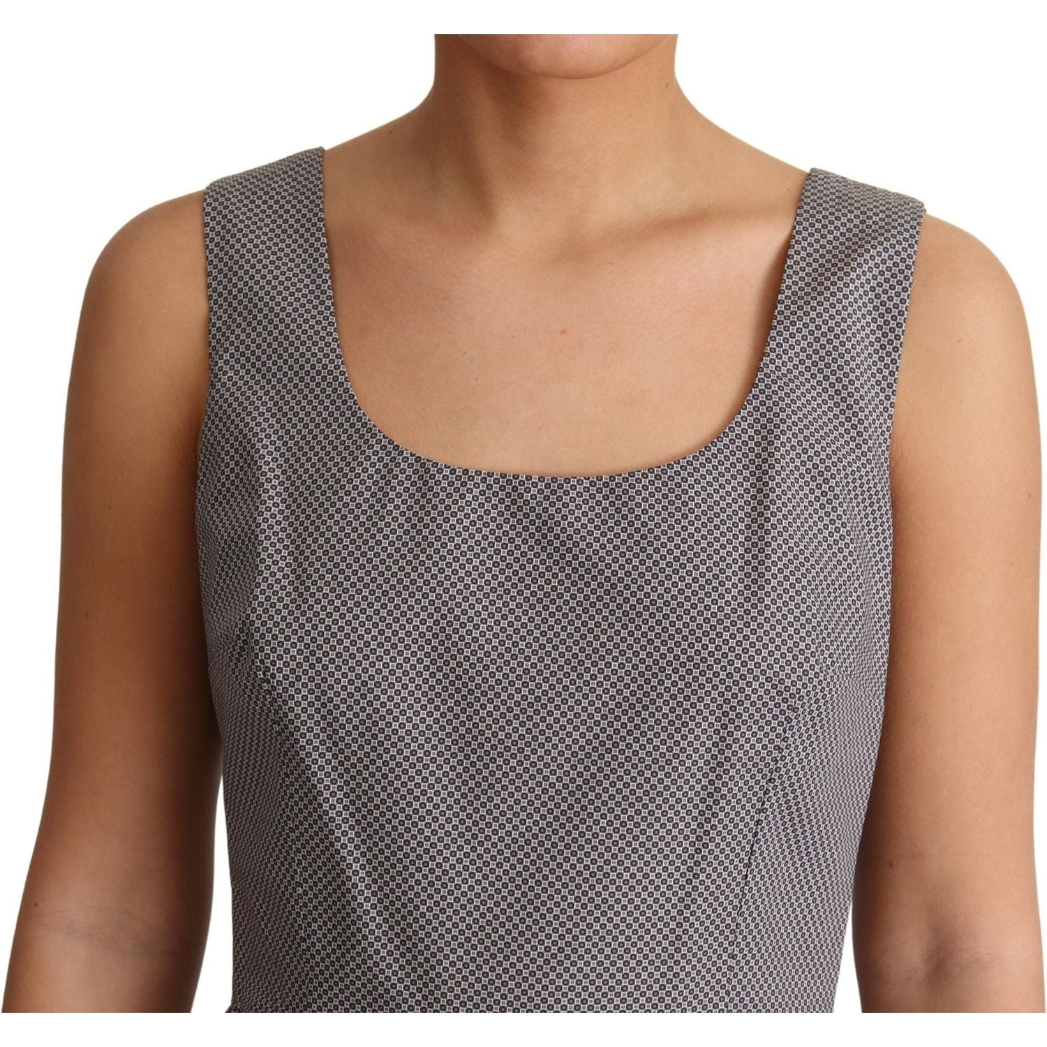 فستان دولتشي آند غابانا بدون أكمام بتصميم هندسي على شكل حرف A