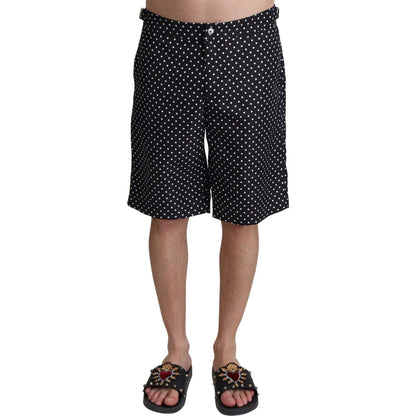 Dolce & Gabbana Black Polka Dots Beachwear Shorts Swimwear