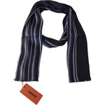 Missoni Chic Multicolor Wool Silk Striped Scarf Missoni Dark Slate Gray