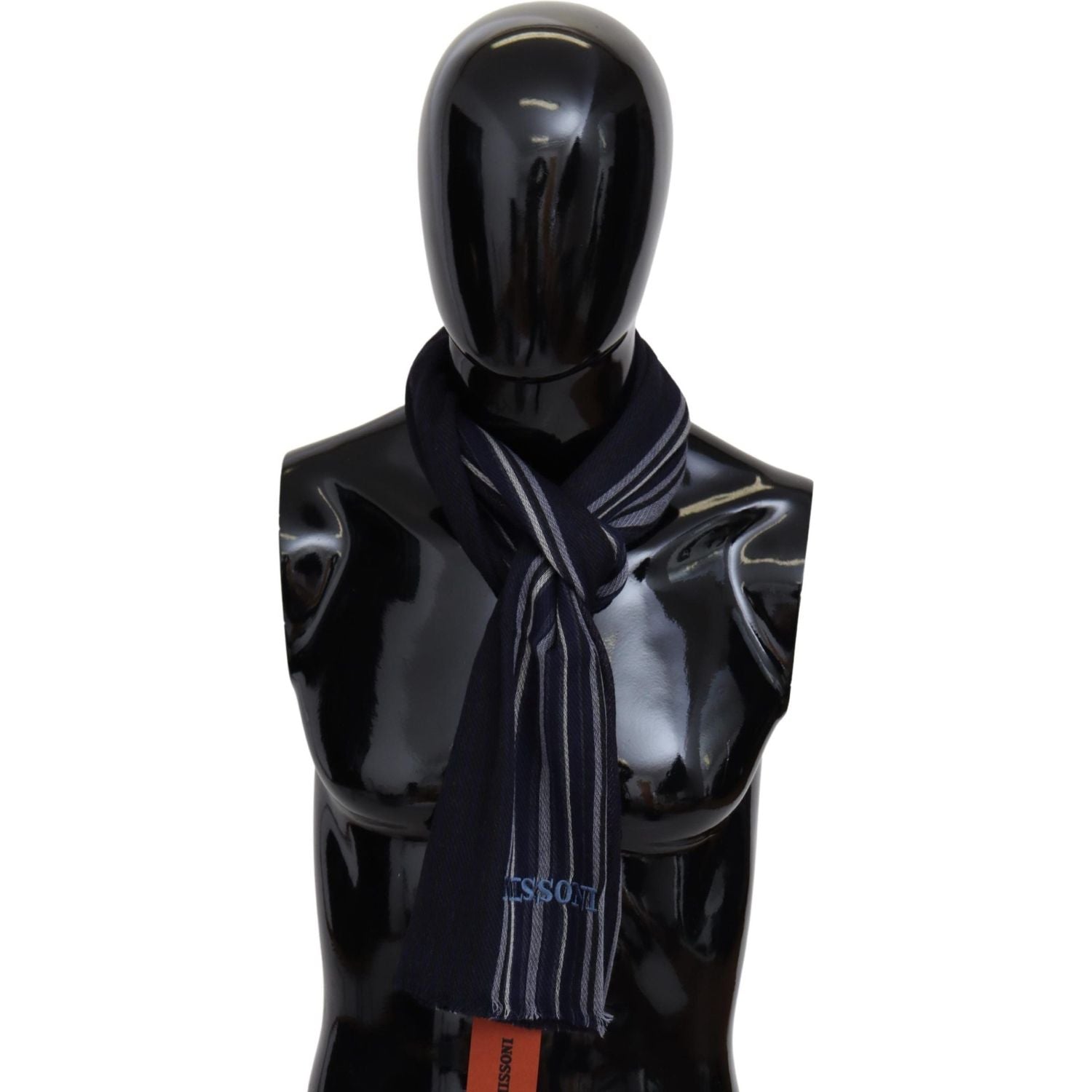 别致的多色羊毛丝条纹围巾