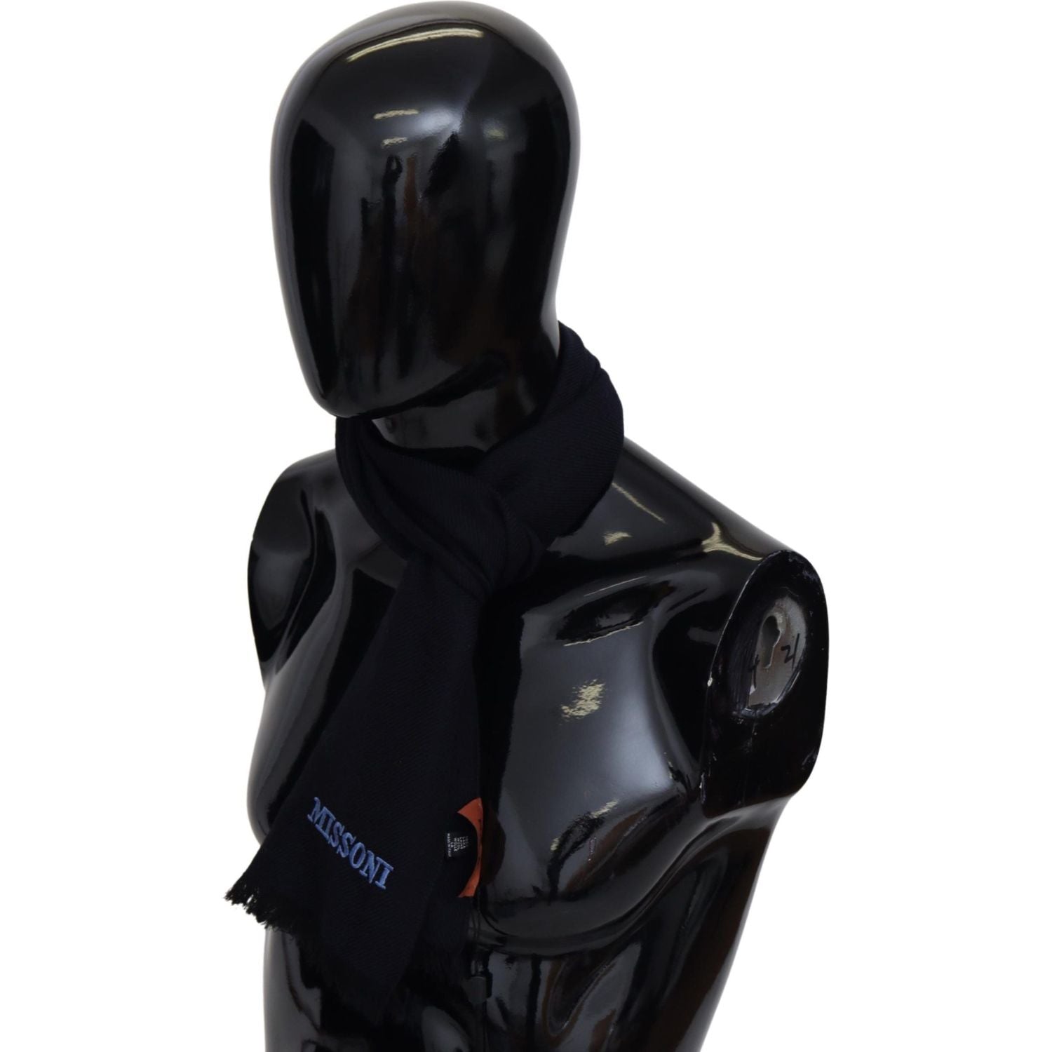 优雅黑色羊毛男女通用围巾