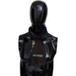 Missoni Elegant Multicolor Wool Scarf with Signature Embroidery Missoni Black