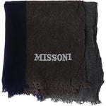 Missoni Elegant Multicolor Wool Scarf with Signature Embroidery Missoni Black