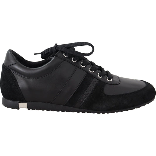 Dolce & Gabbana Black Logo Leather Casual Sneakers Shoes MV3913-39