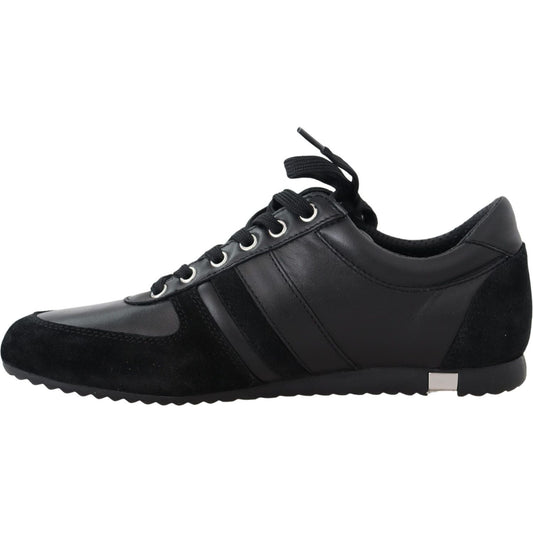 Dolce & Gabbana Black Logo Leather Casual Sneakers Shoes MV3913-39