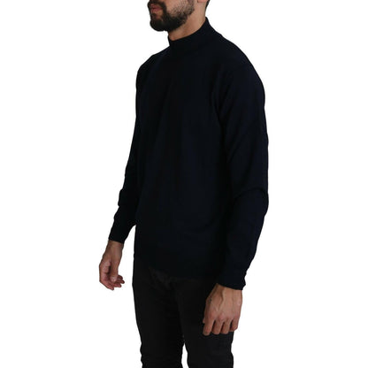 MILA SCHÖN Dark Blue Crewneck Pullover 100% Wool Sweater