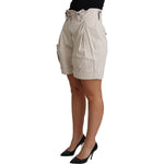 Dolce & Gabbana Chic Beige High Waist Pleated Shorts Dolce & Gabbana Rosy Brown