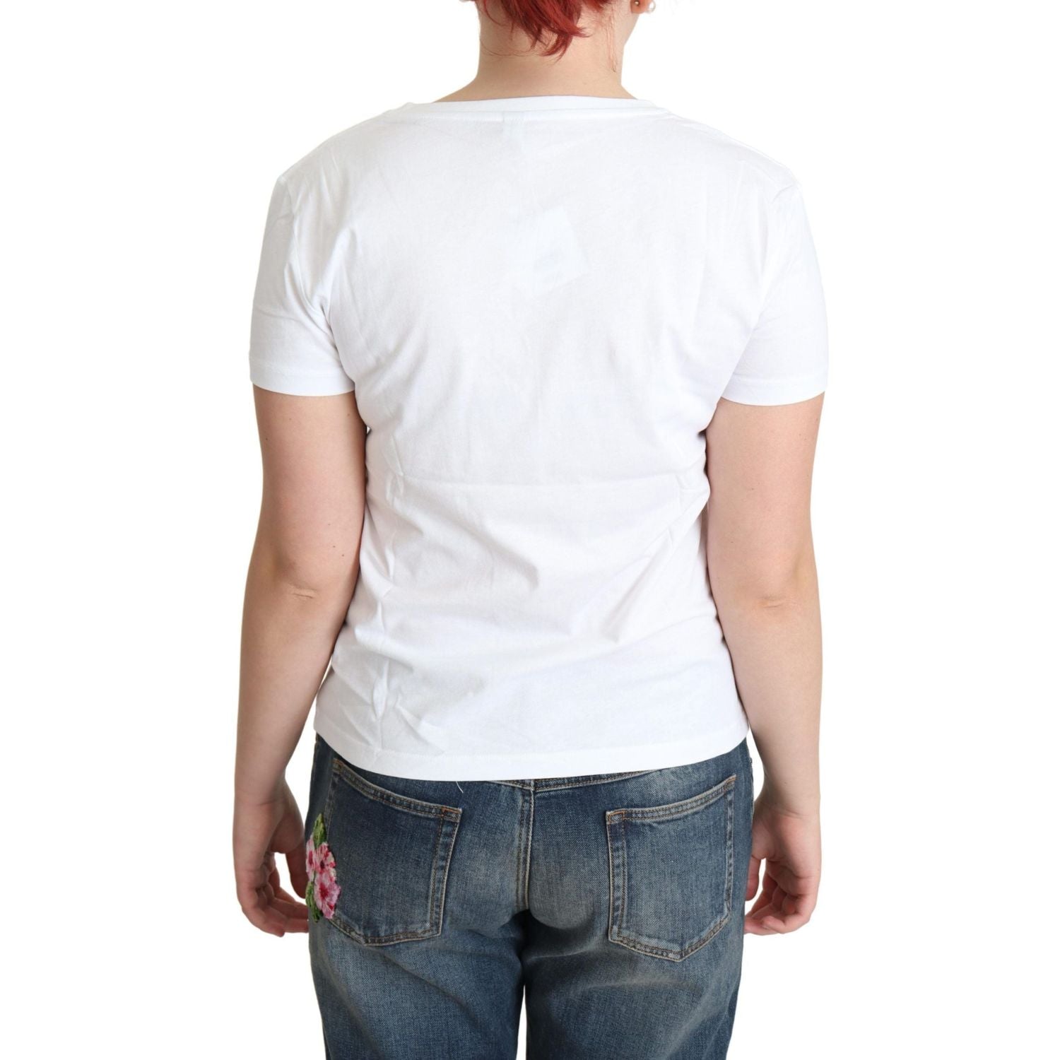 تي شيرت Moschino Chic من القطن برقبة دائرية وطبعة مرحة