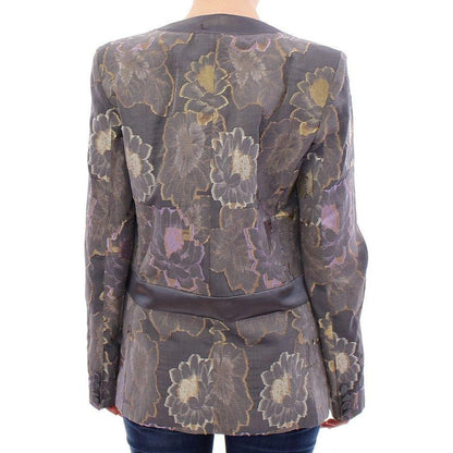 Roberto Fragata Multicolor Silk Floral Cotton Blazer Blazer Jacket