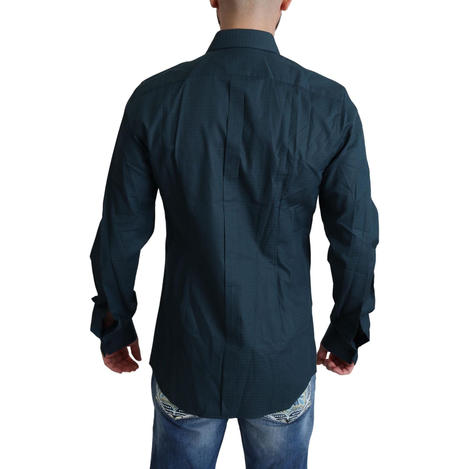 قميص سهرة أنيق باللون الأزرق من دولتشي آند غابانا