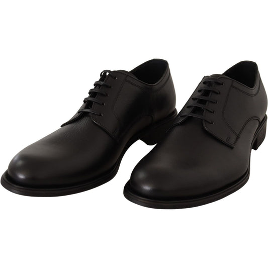 Dolce & Gabbana Black Leather Lace Up Mens Formal Derby Shoes MV3943-41