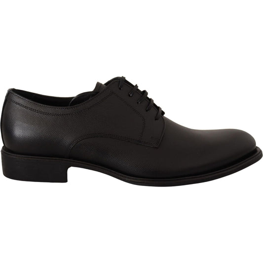 Dolce & Gabbana Black Leather Lace Up Mens Formal Derby Shoes MV3943-41