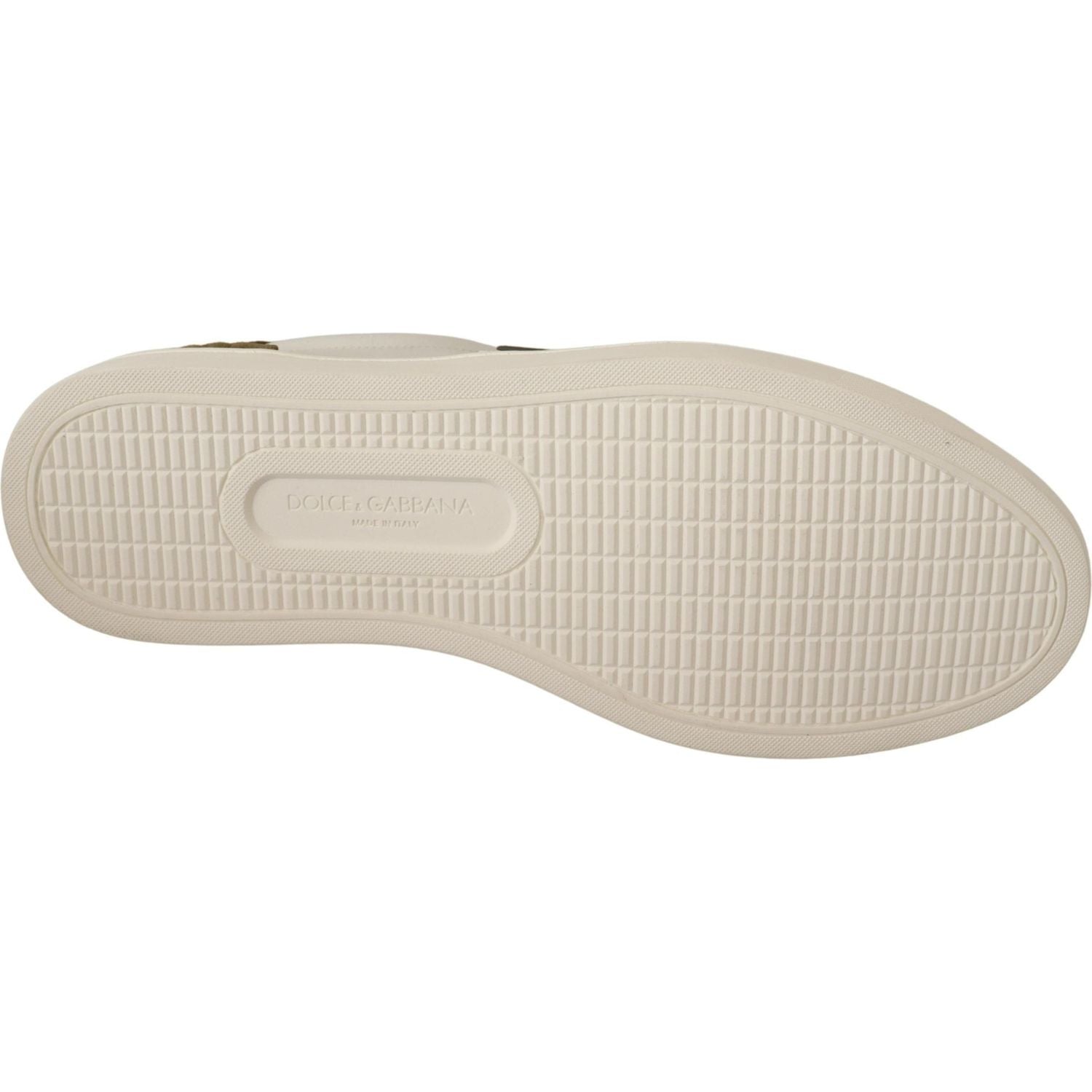 حذاء سنيكرز جلدي أبيض أنيق للرجال من دولتشي آند غابانا