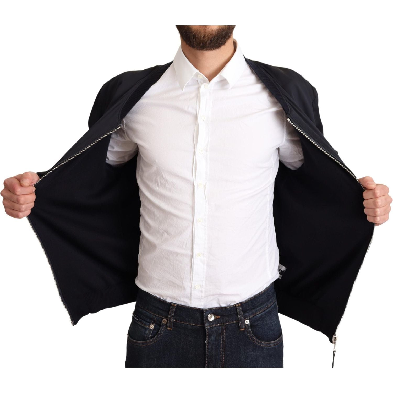 سترة بومبر أنيقة من مزيج الحرير من دولتشي آند غابانا