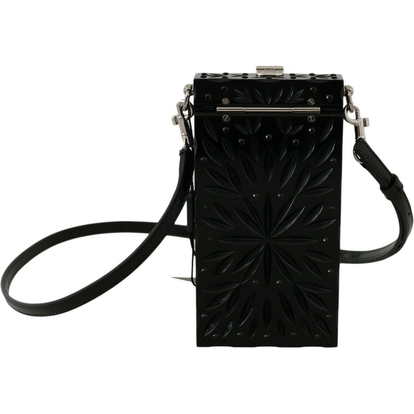 Dolce & Gabbana Black Crystal Plexiglass Cross Cigarette Case Holder