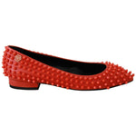Philipp Plein Vibrant Orange Pointed Leather Flats WOMAN FLAT SHOES Philipp Plein Firebrick