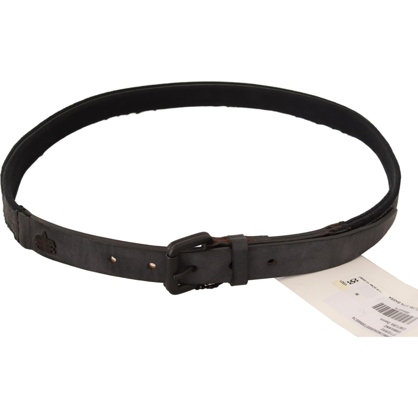 Ermanno Scervino Black Leather Logo Buckle Waist Women Belt
