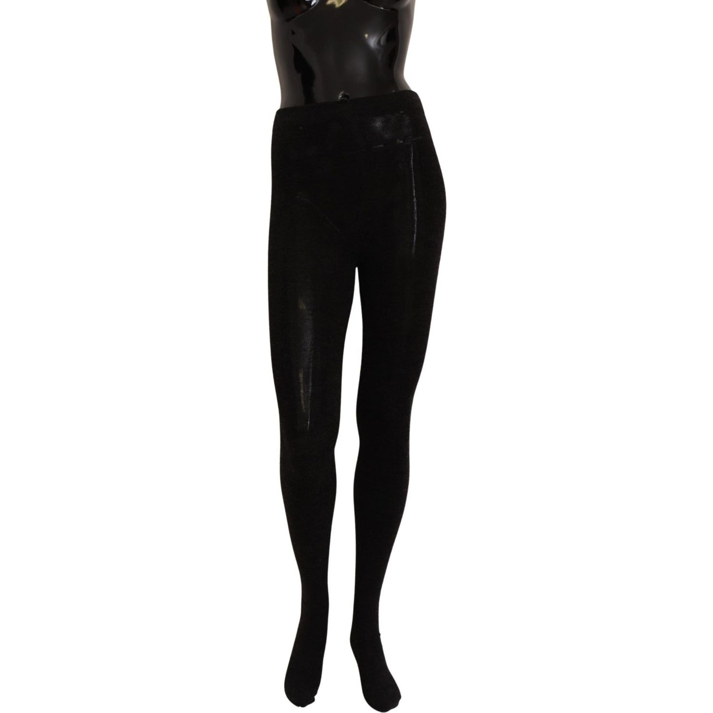 Dolce & Gabbana Black Wool Stretch Tights Stocking Socks SCS1121 -S