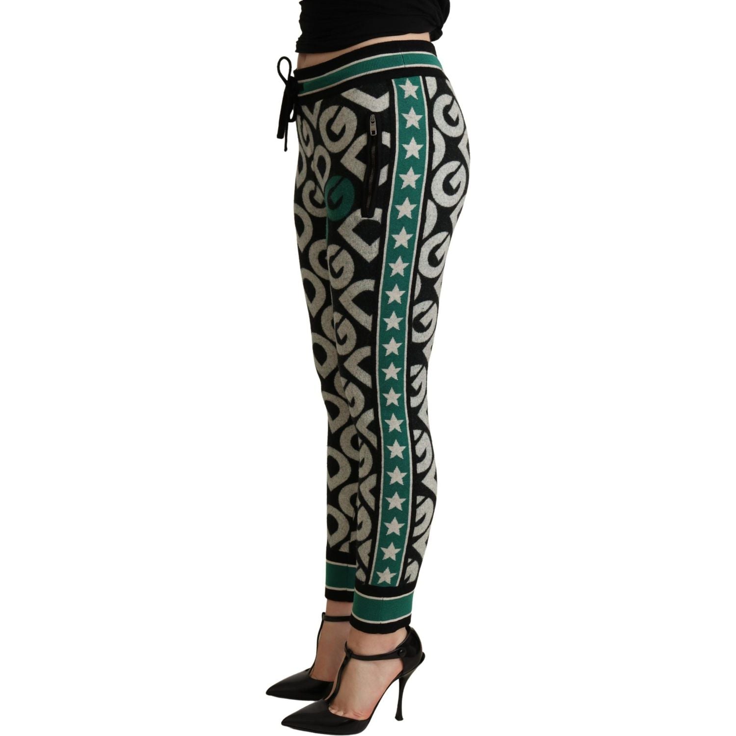 雕花羊毛混纺运动裤