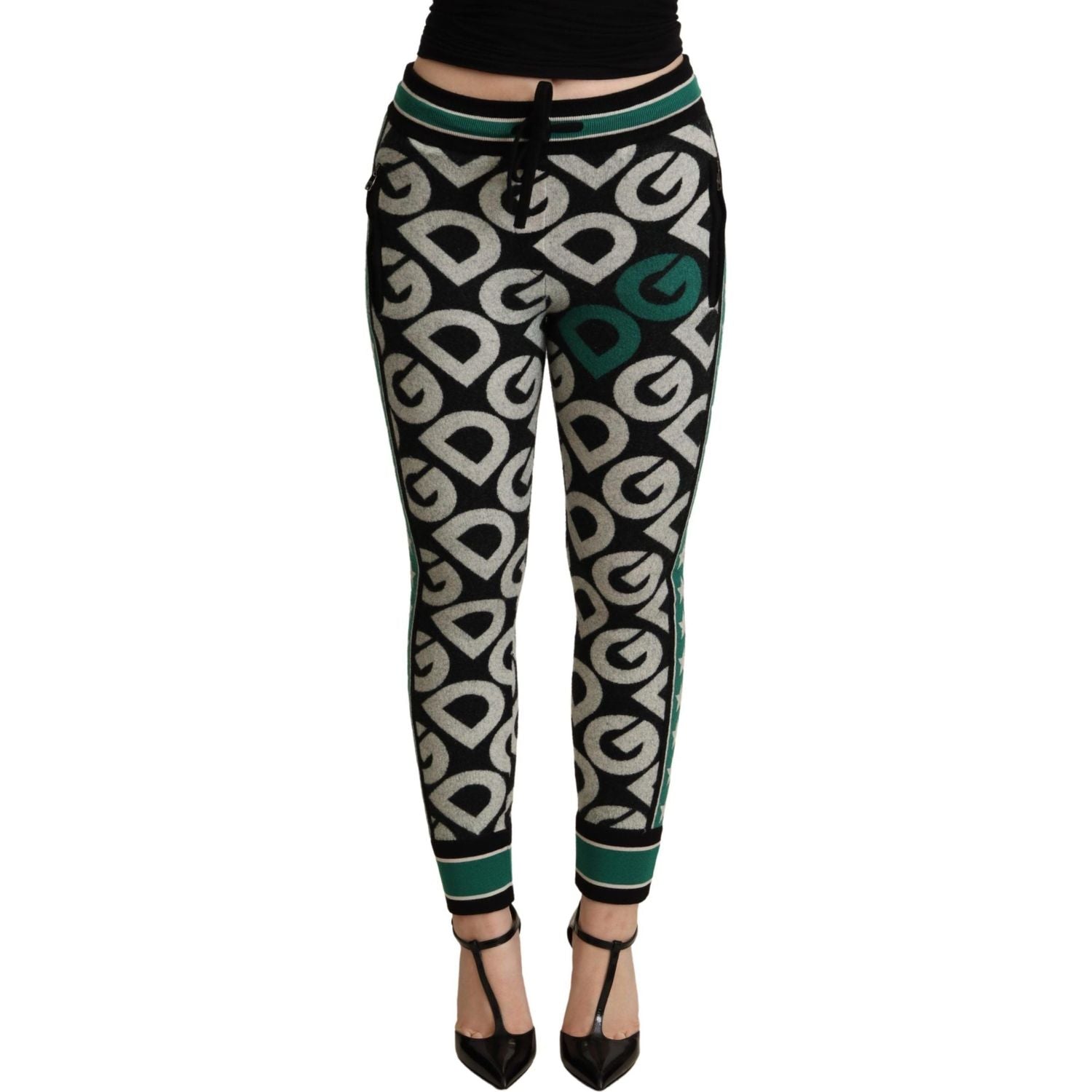 雕花羊毛混纺运动裤