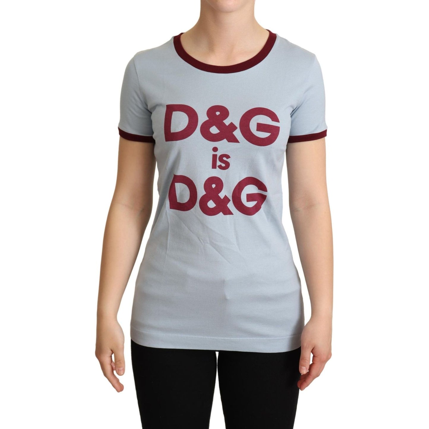 Dolce & Gabbana Blue Crewneck D&G Top T-shirt WOMAN T-SHIRTS