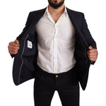 Dolce & Gabbana Navy Blue Wool Slim Fit MARTINI Blazer JKT2845 -48