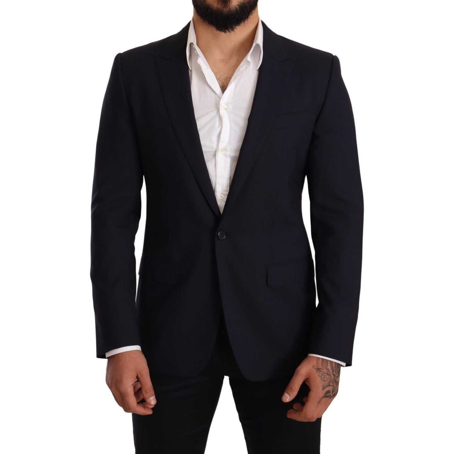 Dolce & Gabbana Navy Blue Wool Slim Fit MARTINI Blazer JKT2845 -48