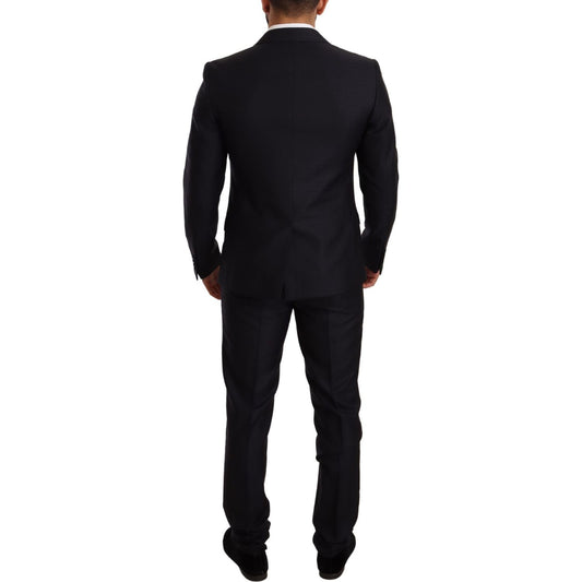 Dolce & Gabbana Blue Pattern MARTINI SLIM FIT 2 Piece Suit KOS1887-48