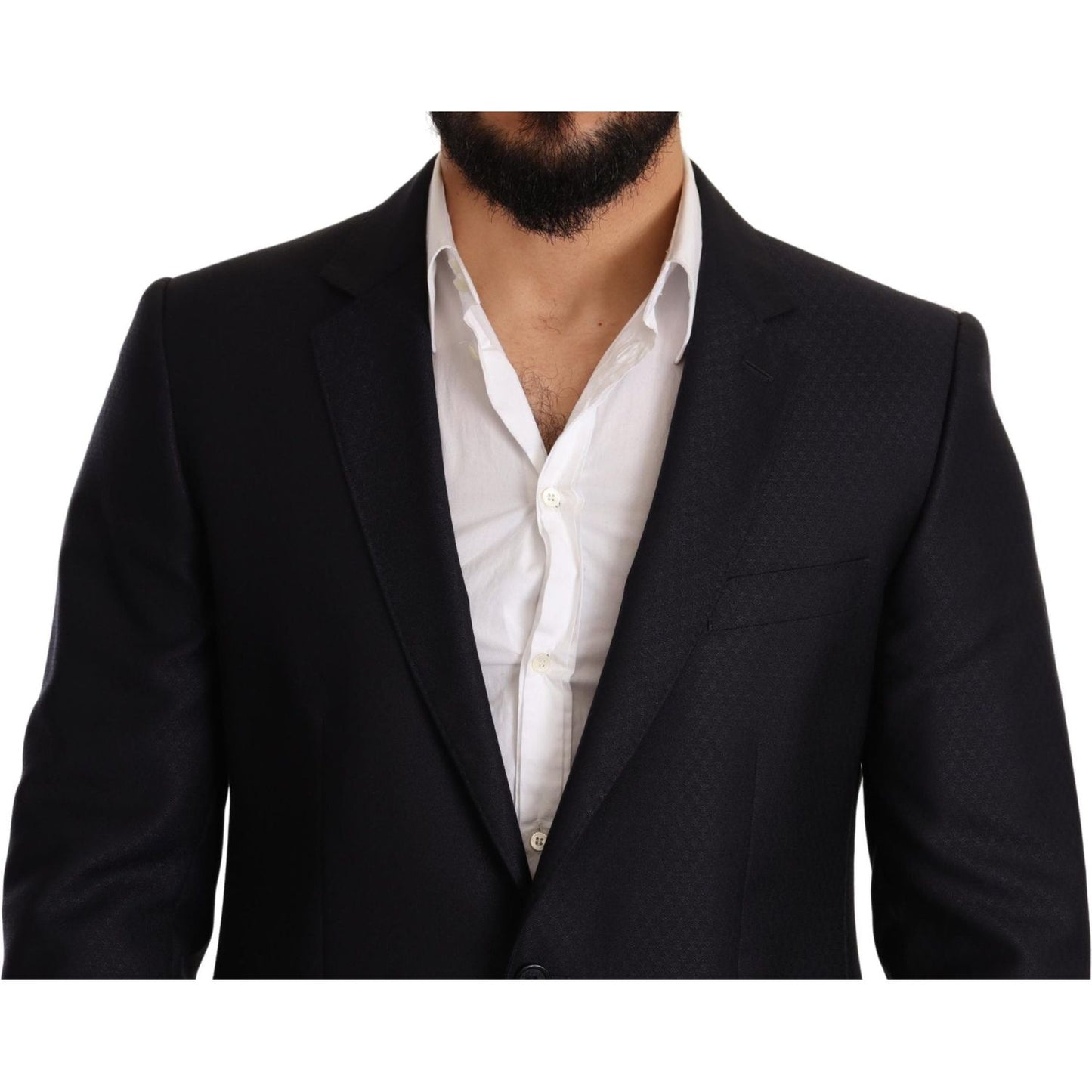 Dolce & Gabbana Blue Pattern MARTINI SLIM FIT 2 Piece Suit KOS1887-48