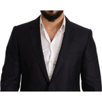 Dolce & Gabbana Blue Pattern MARTINI SLIM FIT 2 Piece Suit KOS1887-48