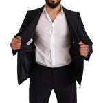 Dolce & Gabbana Blue Pattern MARTINI SLIM FIT 2 Piece Suit KOS1887-48