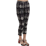 Dolce & Gabbana Black Pineapple Print Skinny Capri Pants PAN70045-40