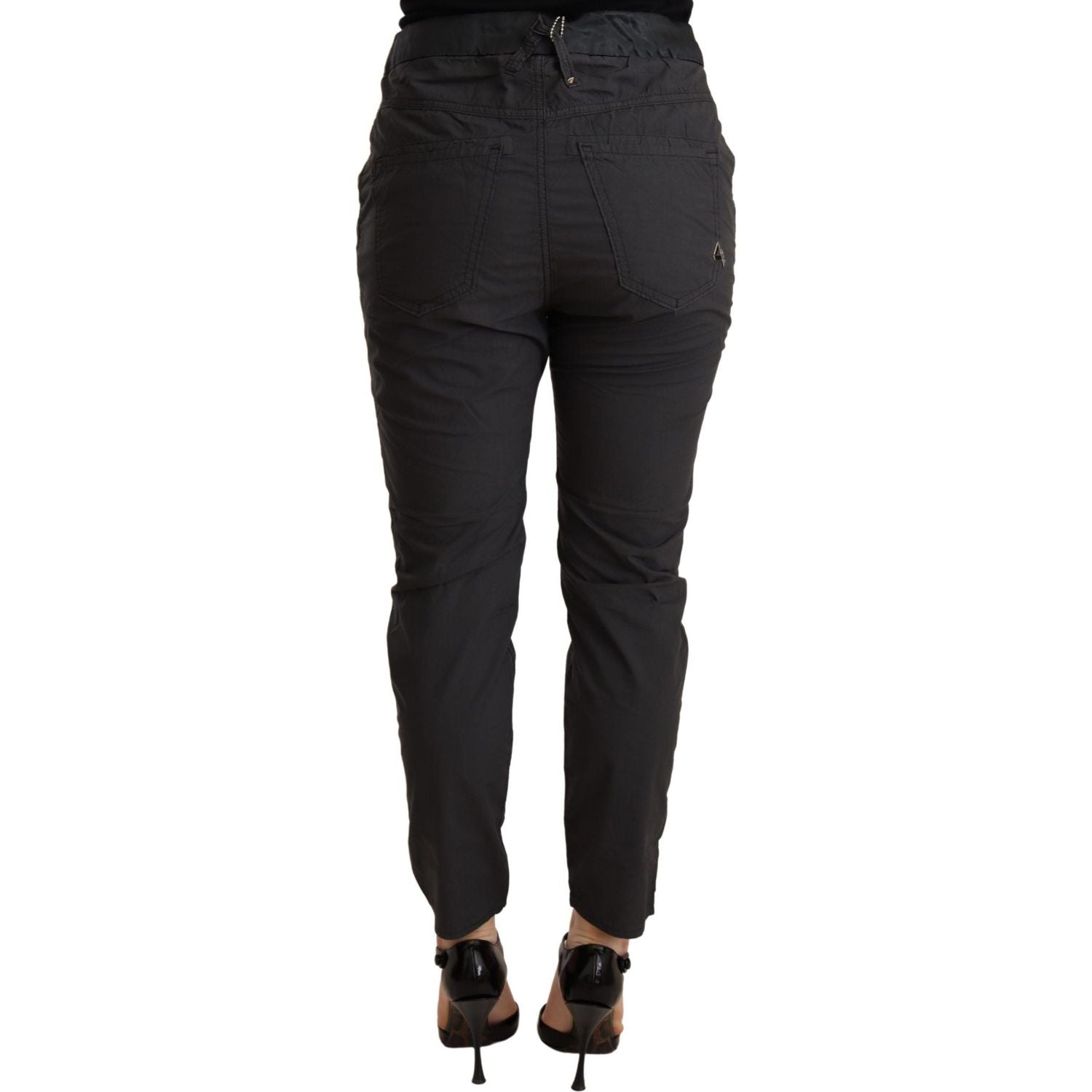 CYCLE Gray Mid Waist Slim Fit Skinny Cotton Trouser