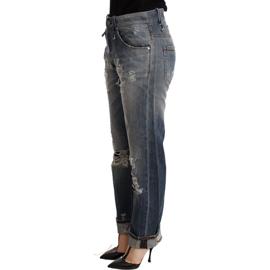 Acht Authentic Mid Waist Baggy Denim Jeans WOMAN TROUSERS Acht Dark Slate Gray