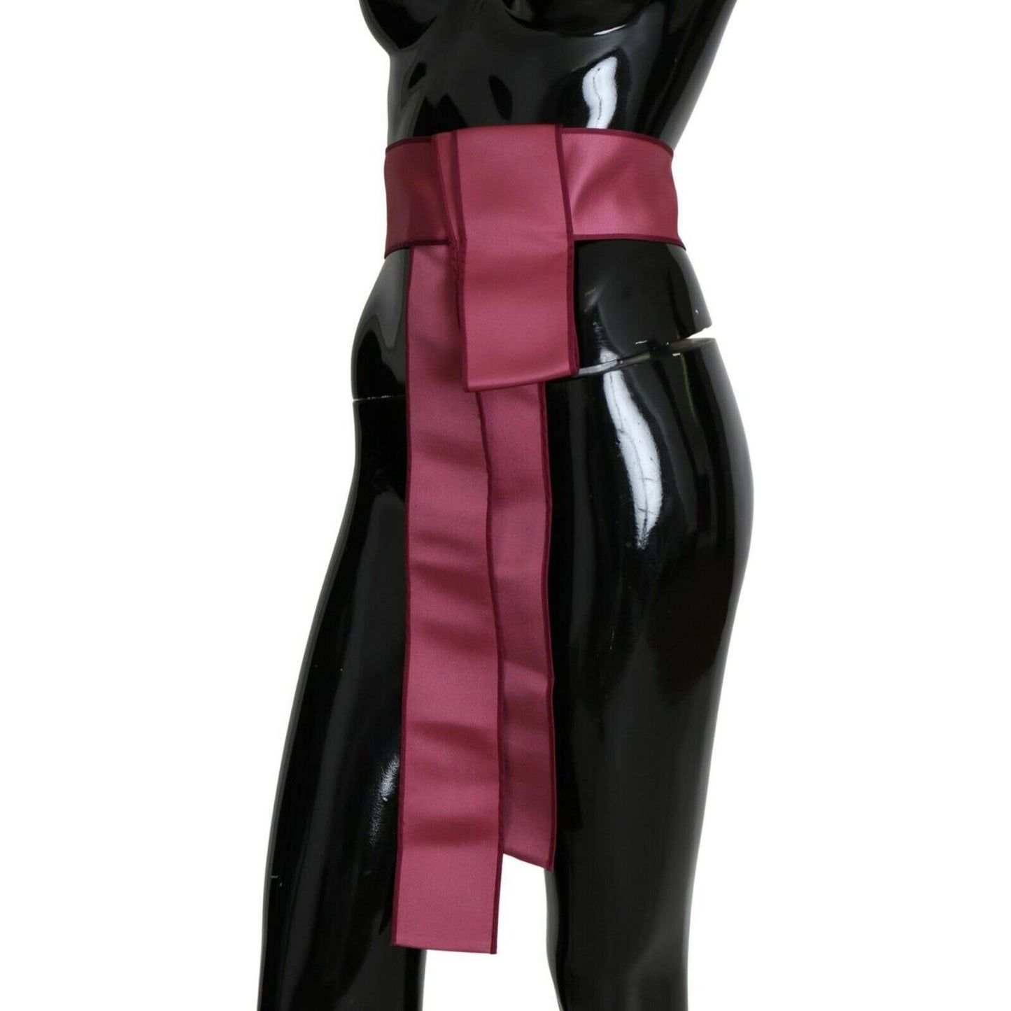 Dolce & Gabbana Pink 100% Silk 3 Button Closure Wide Waist Belt WOMAN BELTS