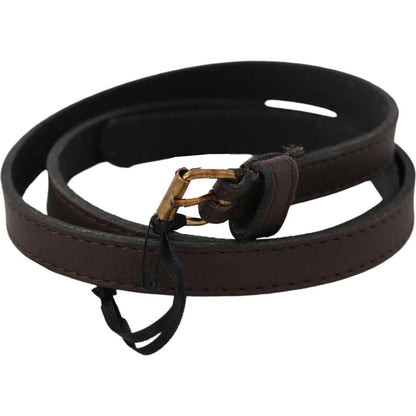 MILA SCHÖN Brown Genuine Leather Skinny Fashion Dark