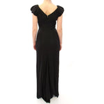 Dolce & Gabbana Elegant Silk Shortsleeved Evening Gown WOMAN DRESSES Dolce & Gabbana Wheat