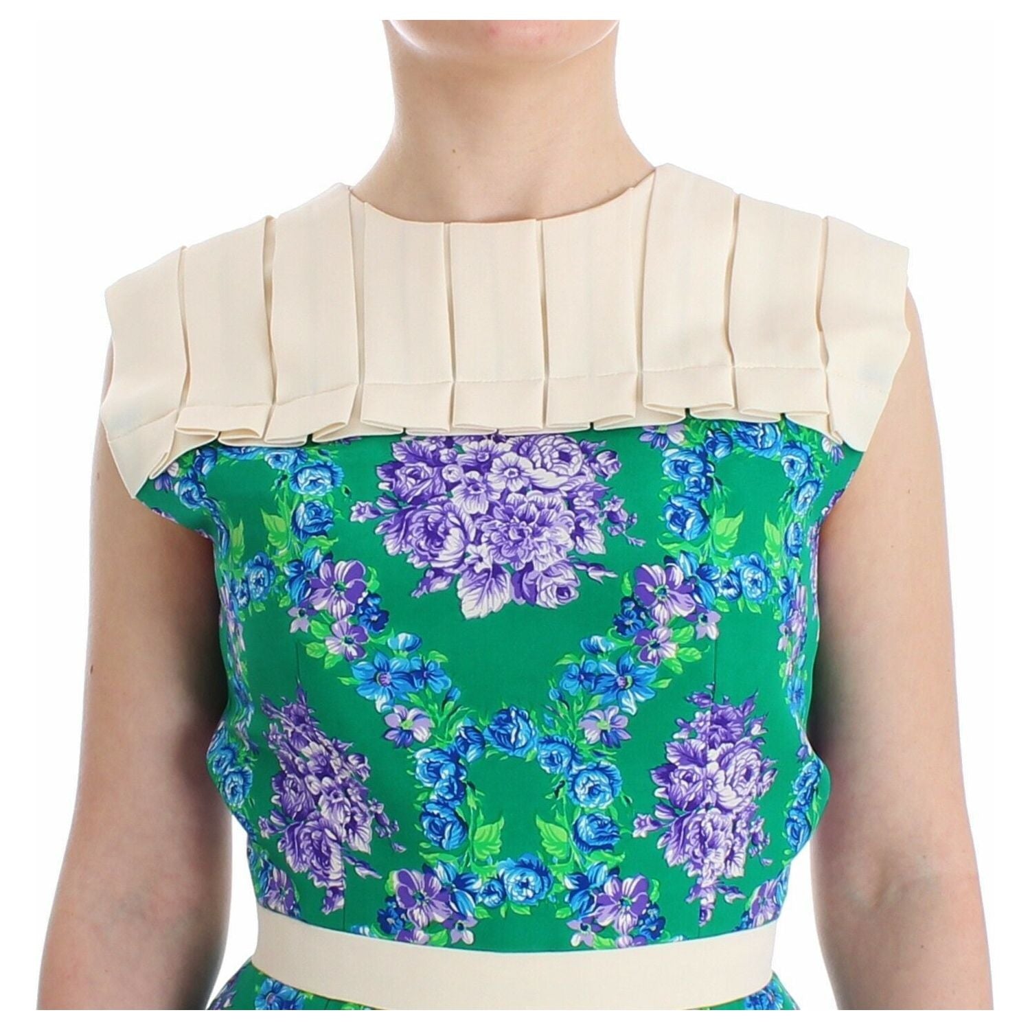 别致的工匠无袖多色连衣裙