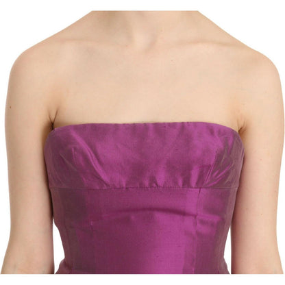 Ermanno Scervino Pink Halter Backless Midi Plain Dress WOMAN DRESSES